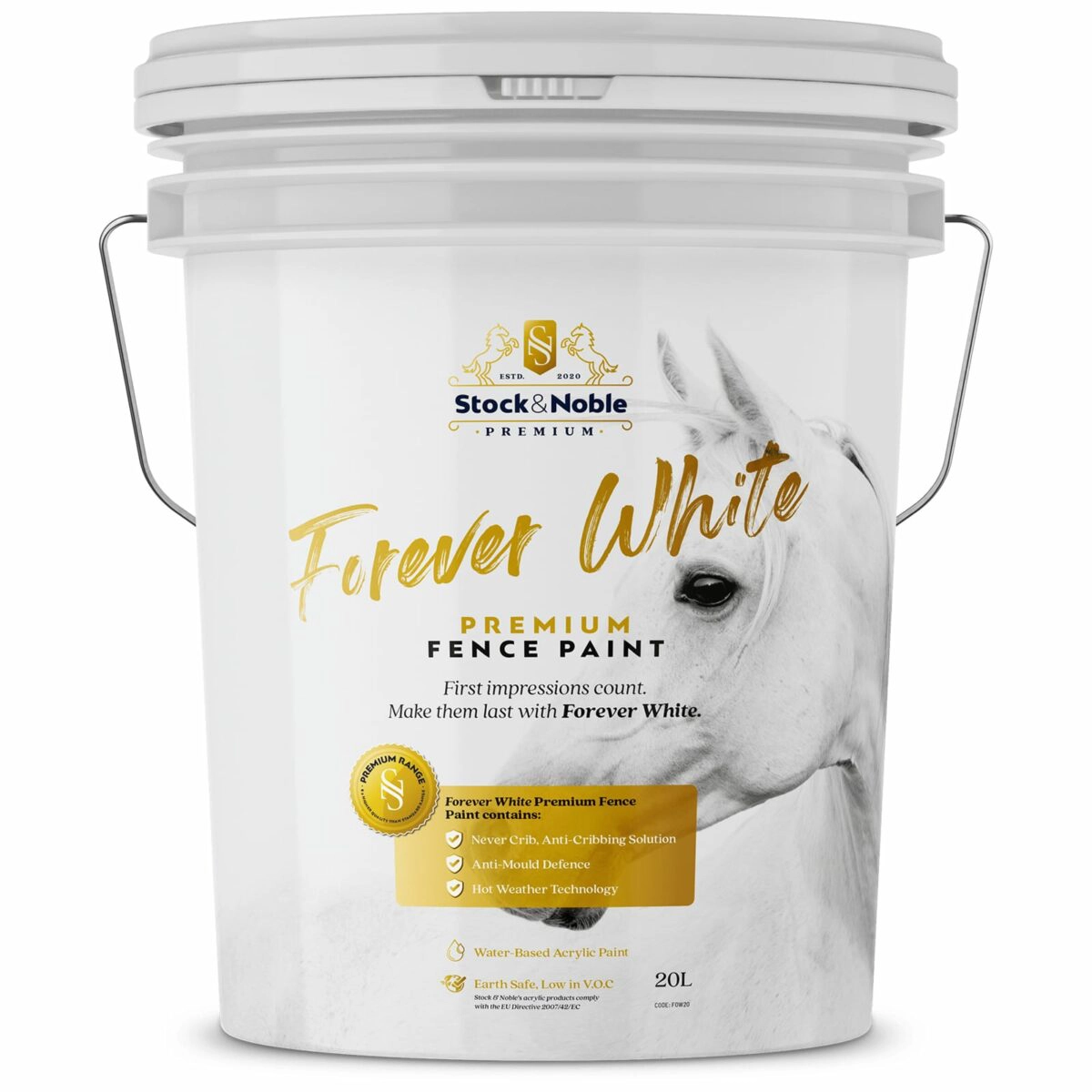 Master Blend Fence Paint Forever White Design - Stock and Noble