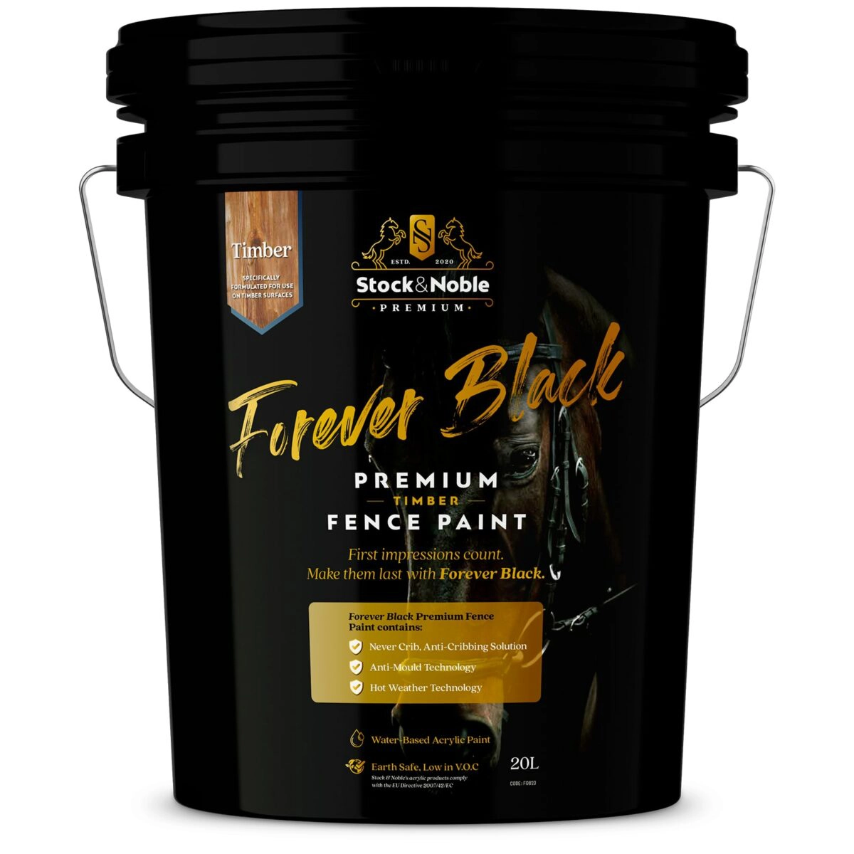 Master Blend Fence Paint Forever Black Timber Design - Stock and Noble