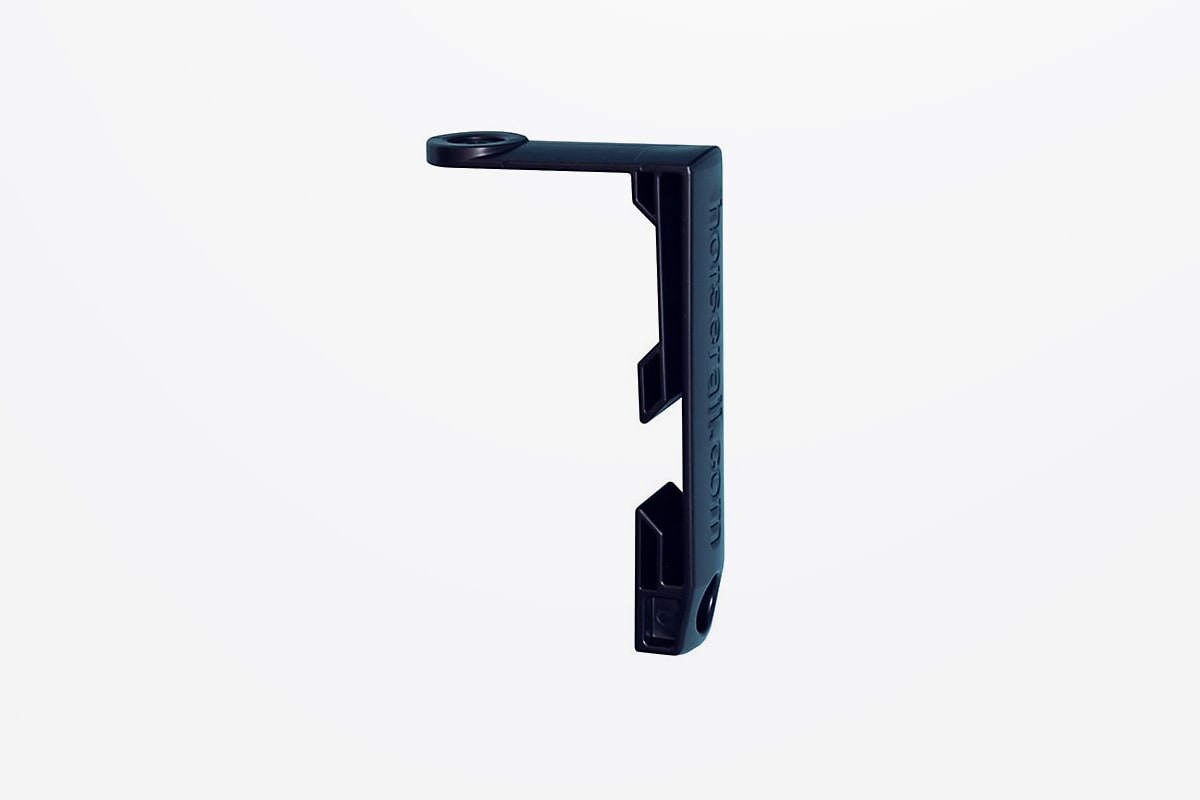 Horserail Top 90° Insulated Line Bracket, 4", Black