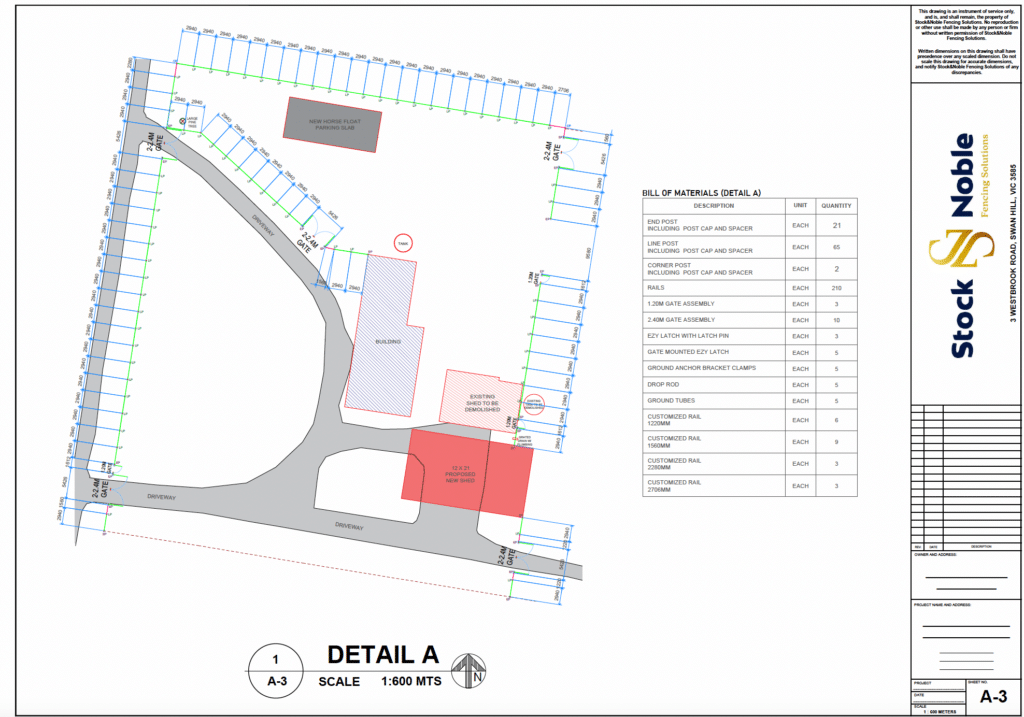 CAD Fencing plan