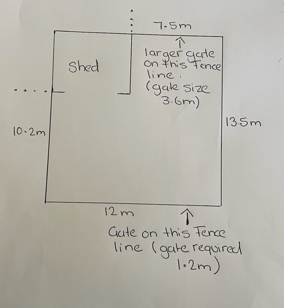 Hand-drawn fencing plan
